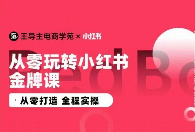 王导主·小红书电商运营实操课，?从零打造 ?全程实操