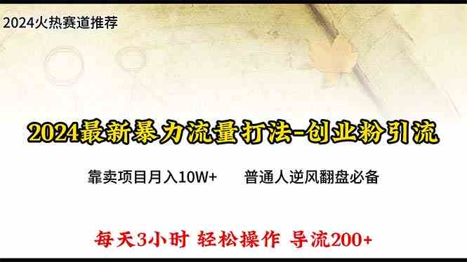 图片[1]-（10151期）2024年最新暴力流量打法，每日导入300+，靠卖项目月入10W+