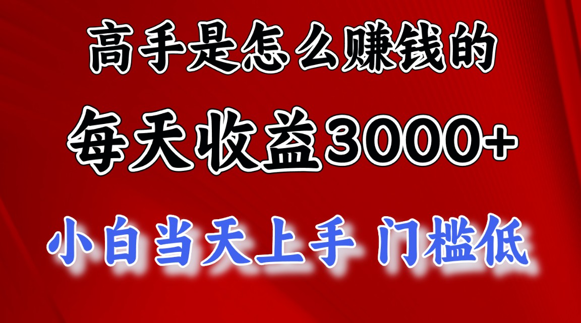 图片[1]-（10436期）高手是怎么赚钱的，一天收益3000+ 这是穷人逆风翻盘的一个项目，非常稳…