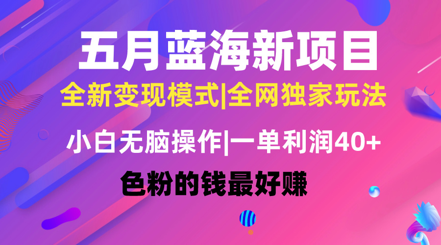 图片[1]-（10477期）五月蓝海项目全新玩法，小白无脑操作，一天几分钟，矩阵操作，月入4万+