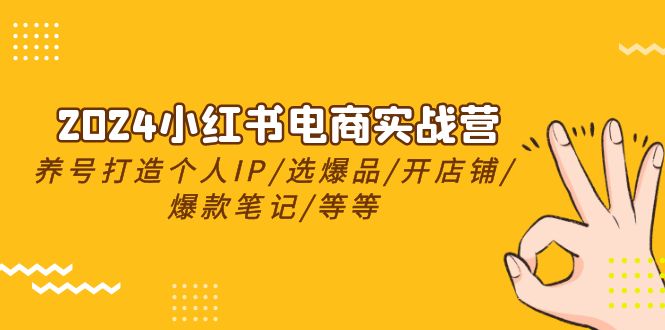 图片[1]-（10375期）2024小红书电商实战营，养号打造IP/选爆品/开店铺/爆款笔记/等等（24节）