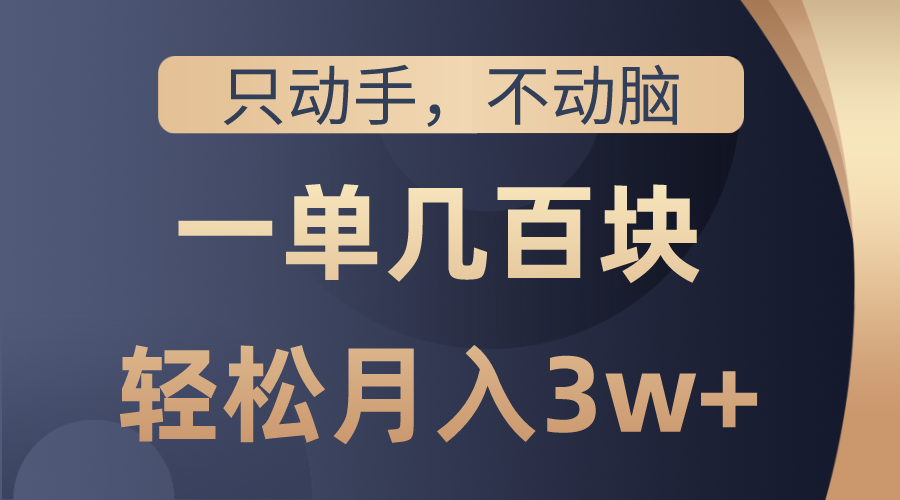 图片[1]-（10561期）只动手不动脑，一单几百块，轻松月入3w+，看完就能直接操作，详细教程