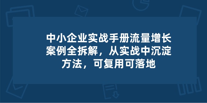 图片[1]-（10889期）中小 企业 实操手册-流量增长案例拆解，从实操中沉淀方法，可复用可落地