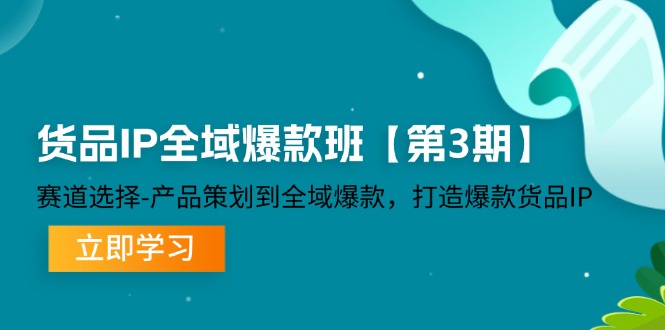 图片[1]-（12078期）货品-IP全域爆款班【第3期】赛道选择-产品策划到全域爆款，打造爆款货品IP