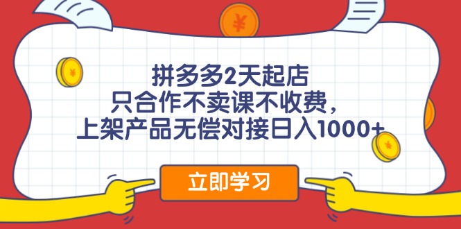 图片[1]-（12356期）拼多多0成本开店，只合作不卖课不收费，0成本尝试，日赚千元+