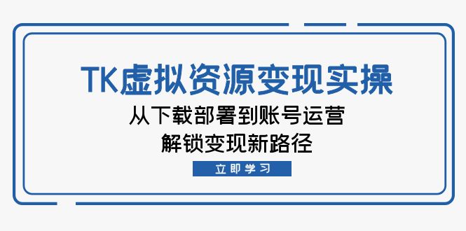 图片[1]-（12770期）TK虚拟资源变现实操：从下载部署到账号运营，解锁变现新路径