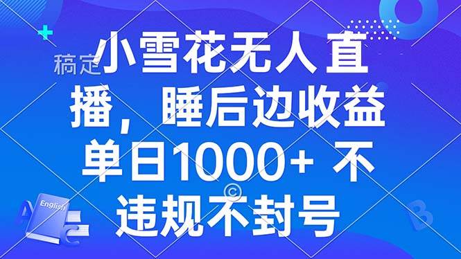 图片[1]-（13491期）小雪花无人直播 睡后收益单日1000+ 零粉丝新号开播 不违规 看完就会