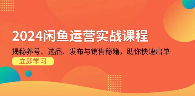 图片[1]-（13290期）2024闲鱼运营实战课程：揭秘养号、选品、发布与销售秘籍，助你快速出单