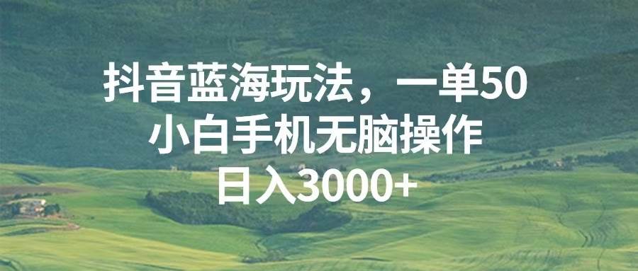 图片[1]-（13353期）抖音蓝海玩法，一单50，小白手机无脑操作，日入3000+