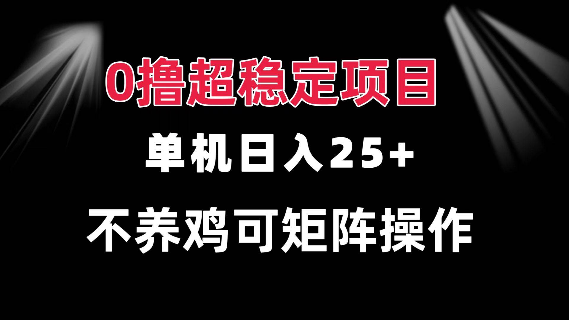 图片[1]-（13355期）0撸项目 单机日入25+ 可批量操作 无需养鸡 长期稳定 做了就有