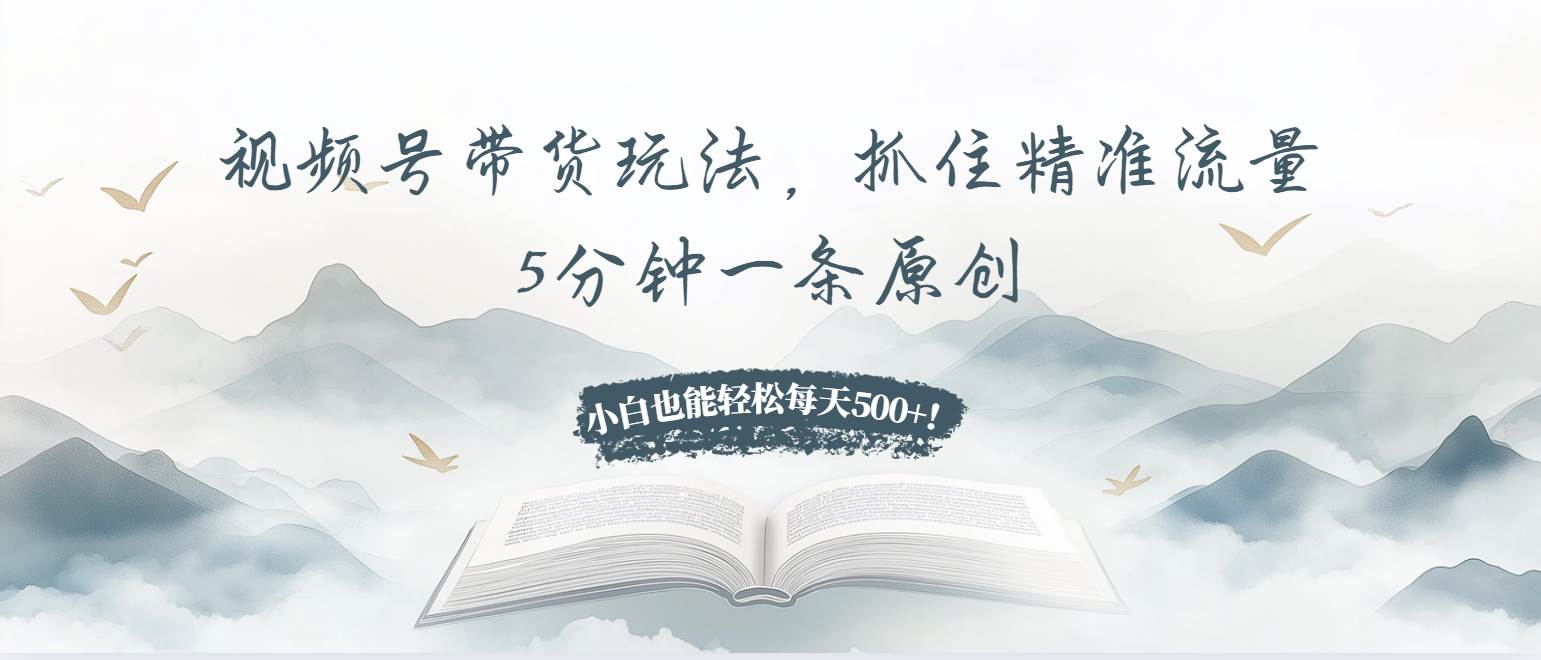 图片[1]-（13492期）视频号带货玩法，抓住精准流量，5分钟一条原创，小白也能轻松每天500+！