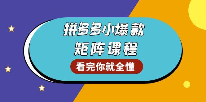 图片[1]-（13699期）拼多多爆款矩阵课程：教你测出店铺爆款，优化销量，提升GMV，打造爆款群