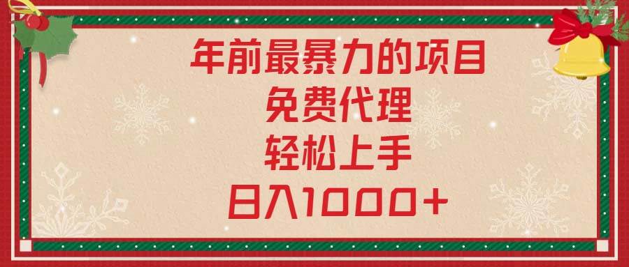 图片[1]-（13773期）年前最暴力的项目，免费代理，轻松上手，日入1000+