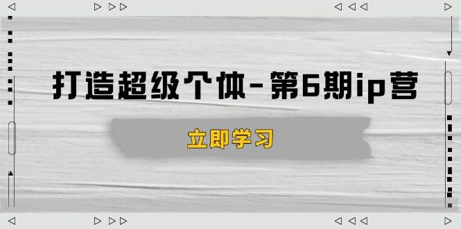 图片[1]-（14015期）打造 超级个体-第6期ip营：商业认知,产品设计,成交演练,解决知识变现难题