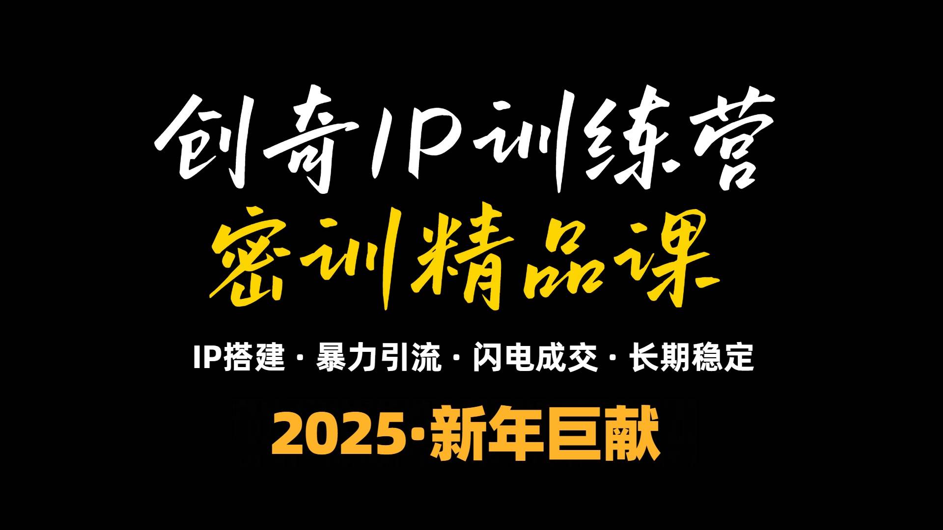 图片[1]-（13898期）2025年“知识付费IP训练营”小白避坑年赚百万，暴力引流，闪电成交