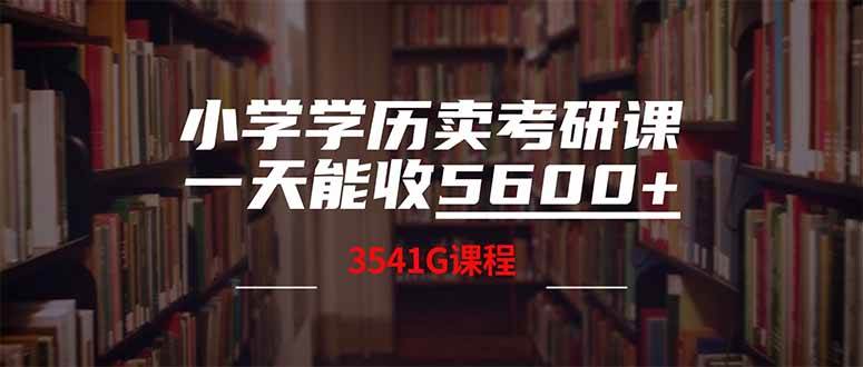 图片[1]-（14561期）小学学历卖考研课程，一天收5600（附3580G考研合集）